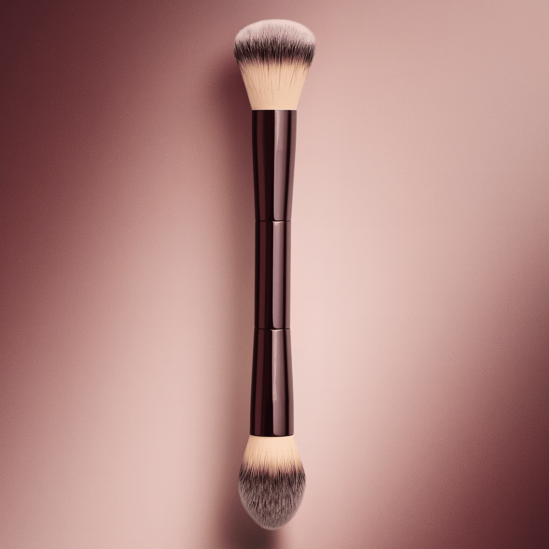 Brocha 2 en 1 para polvos y maquillaje