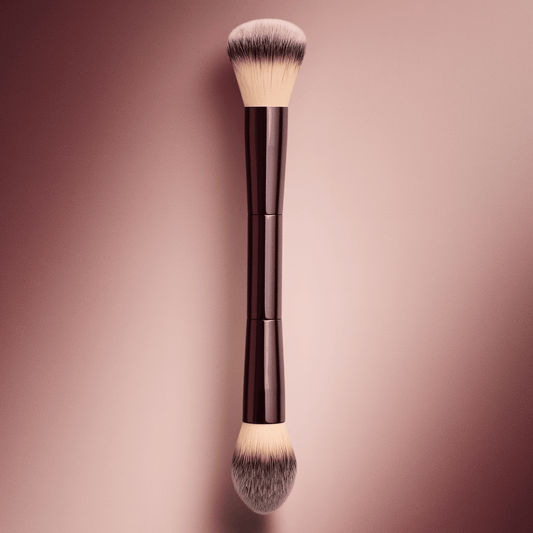 Brocha 2 en 1 para polvos y maquillaje
