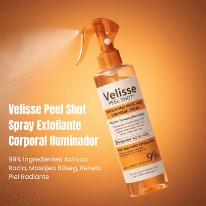 Velisse Piel Perfecta Shot - Spray exfoliante corporal con kójico y cúrcuma