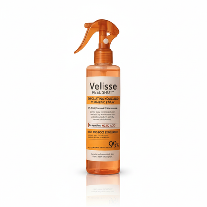 Velisse Piel Perfecta Shot - Spray exfoliante corporal con kójico y cúrcuma